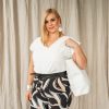 Elegáns blúz Verona szatén felső fehér Noor Fashion