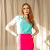Elegáns blúz Verona szatén felső türkizzöld Noor Fashion