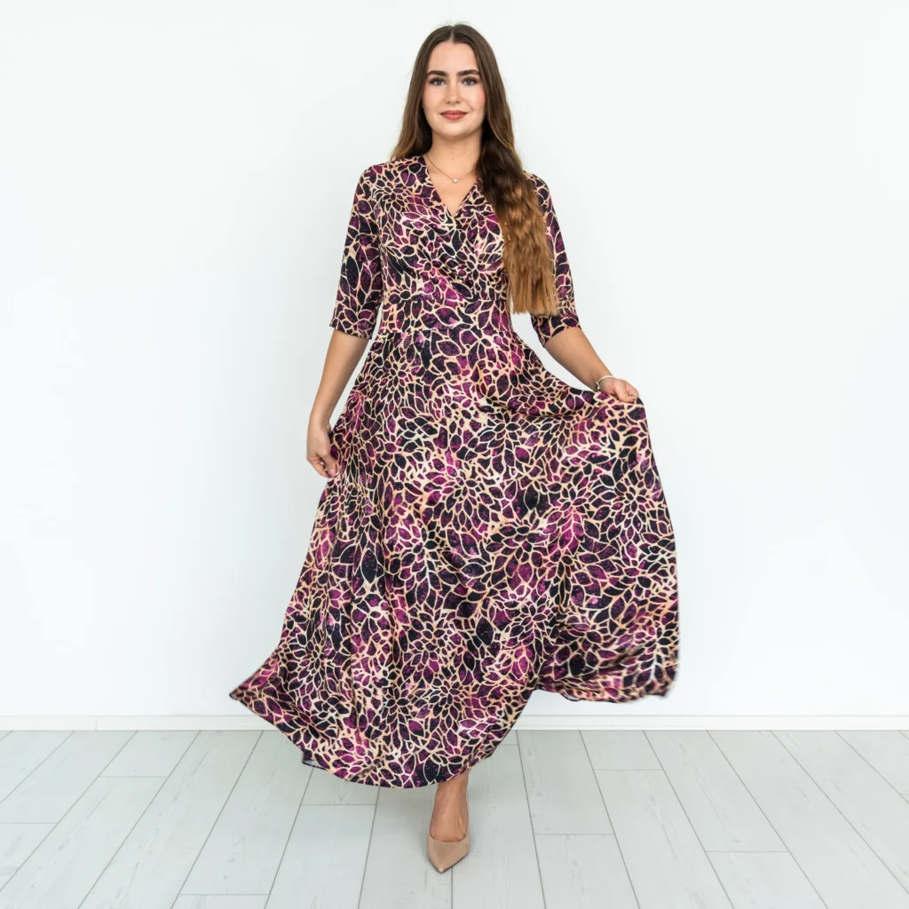 Maimi maxi szatén ruha lila