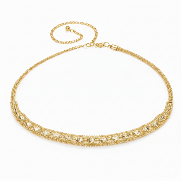 Elegáns ékszeröv köves díszítéssel