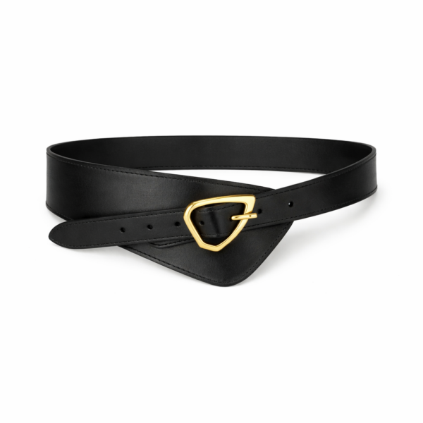 Széles, asszimetrikus bőr öv